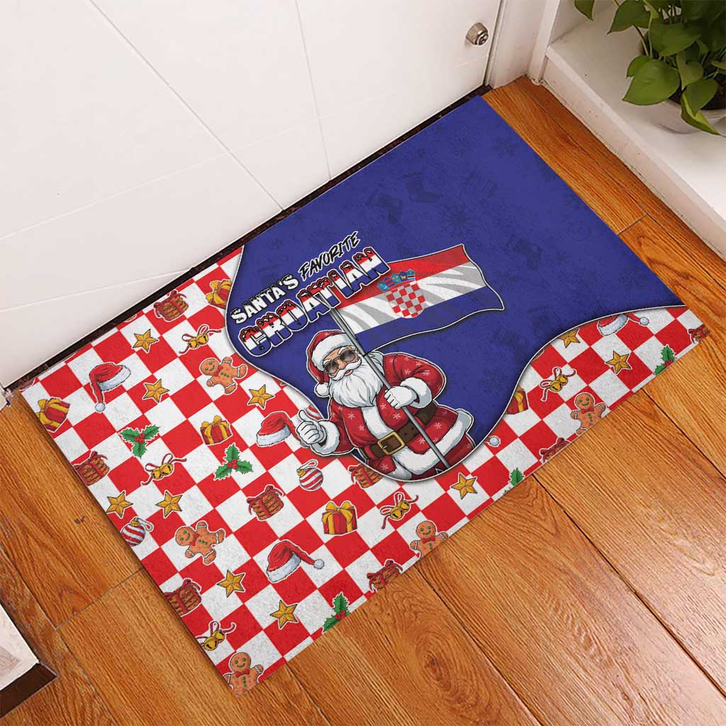 Croatia Christmas Rubber Doormat Santas Favorite Croatian - Wonder Print Shop