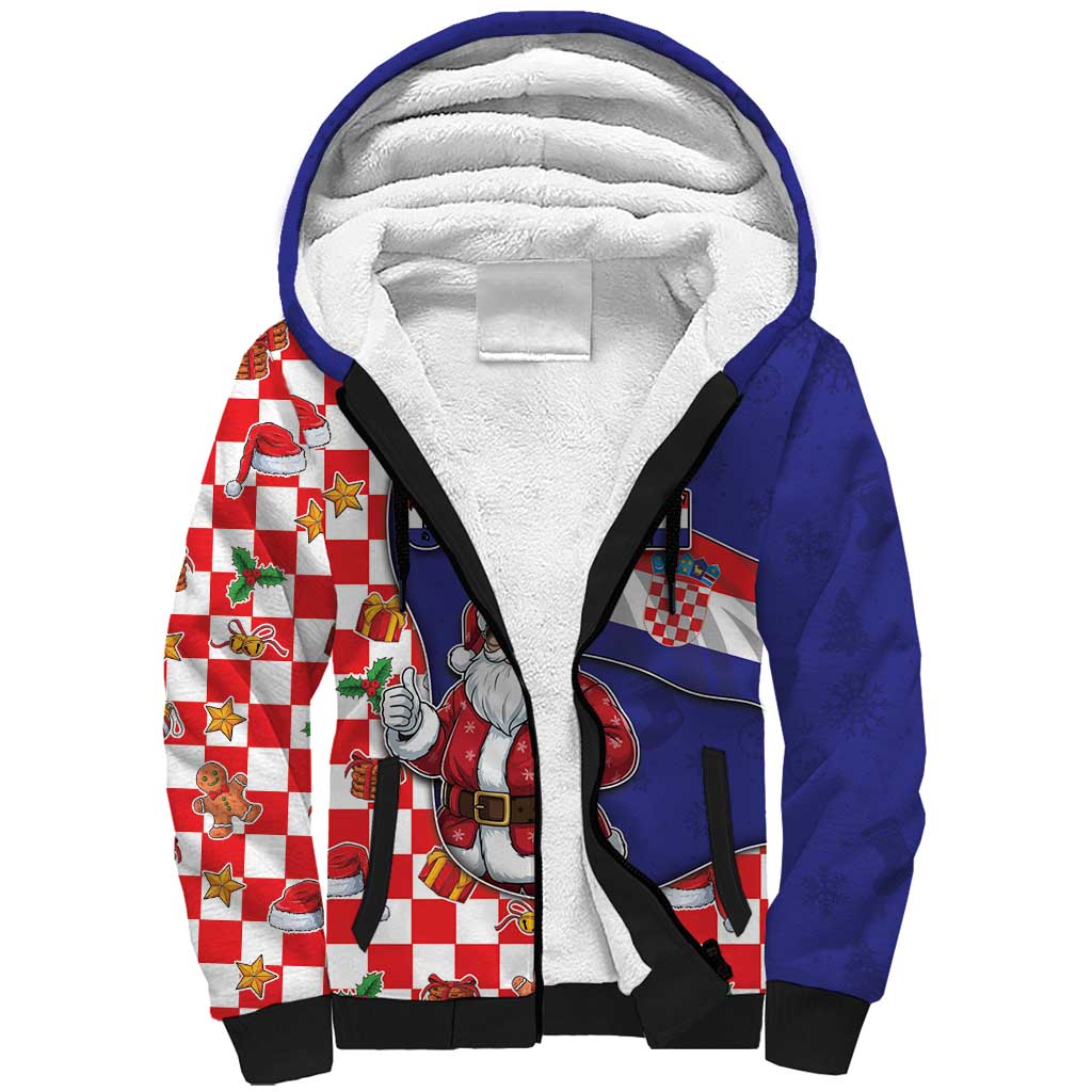 Croatia Christmas Sherpa Hoodie Santas Favorite Croatian - Wonder Print Shop