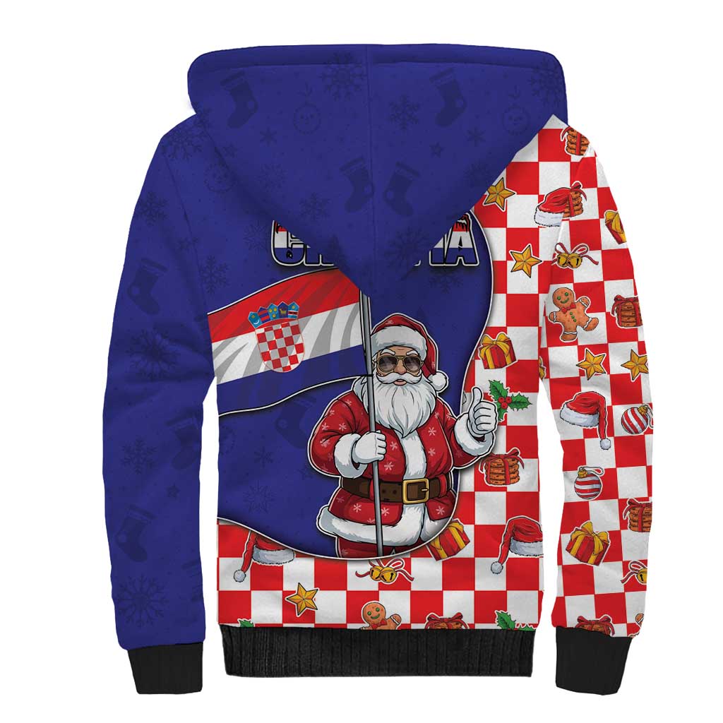 Croatia Christmas Sherpa Hoodie Santas Favorite Croatian - Wonder Print Shop