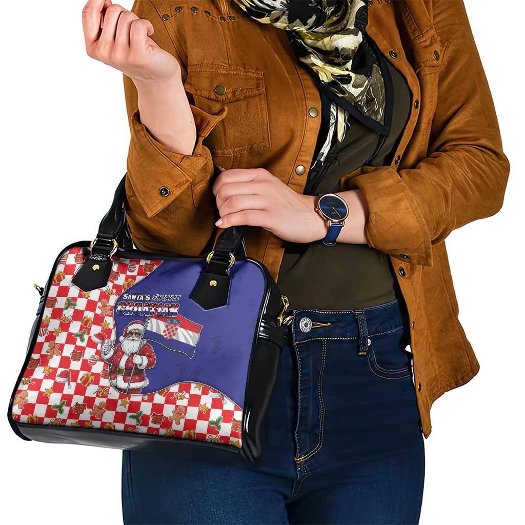 Croatia Christmas Shoulder Handbag Santas Favorite Croatian - Wonder Print Shop