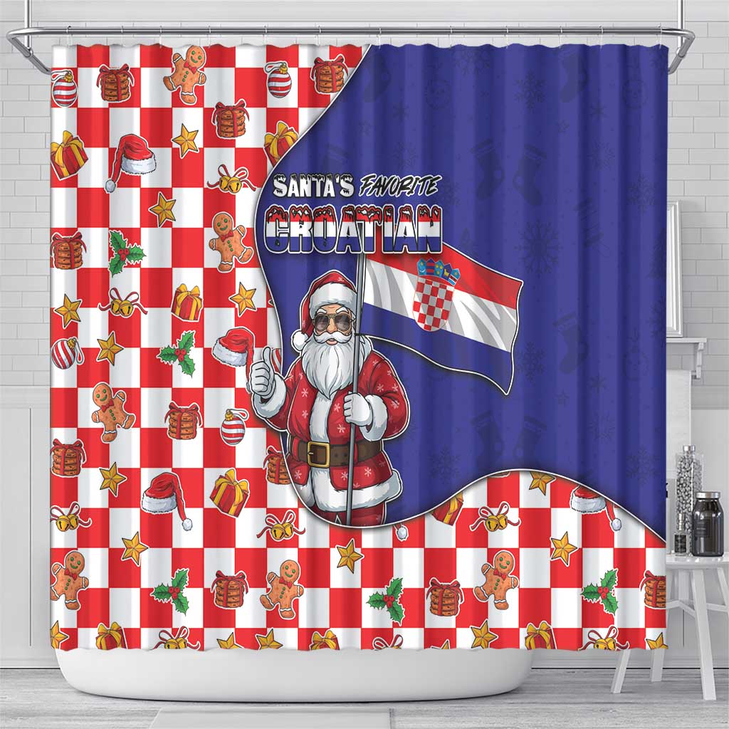 Croatia Christmas Shower Curtain Santas Favorite Croatian - Wonder Print Shop