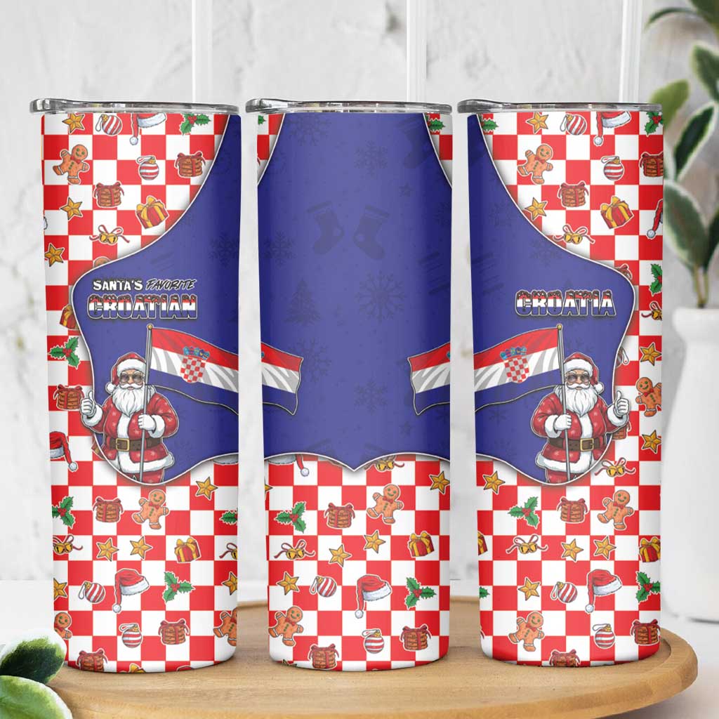 Croatia Christmas Skinny Tumbler Santas Favorite Croatian - Wonder Print Shop