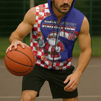 Croatia Christmas Sleeveless Zip Hoodie Santas Favorite Croatian - Wonder Print Shop