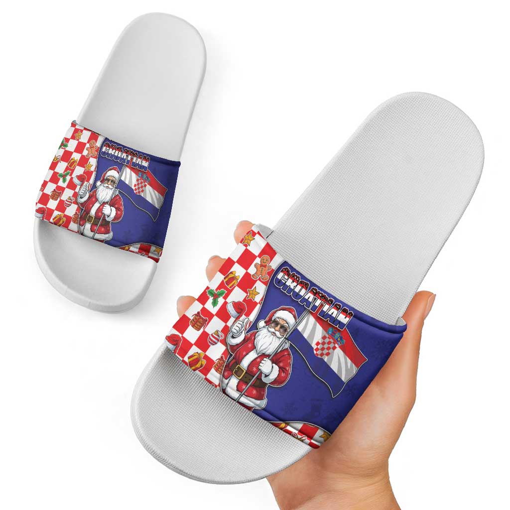 Croatia Christmas Slide Sandals Santas Favorite Croatian - Wonder Print Shop