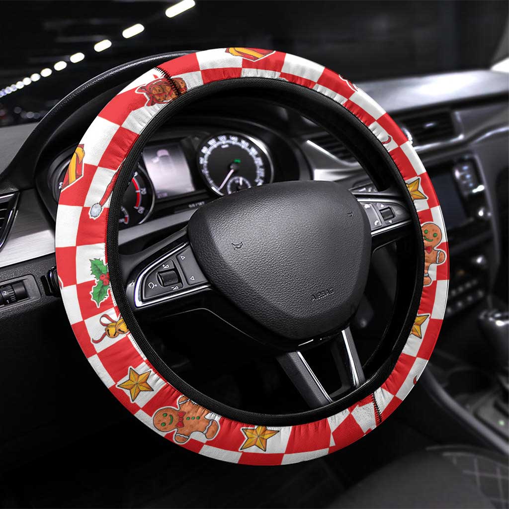Croatia Christmas Steering Wheel Cover Santas Favorite Croatian - Wonder Print Shop