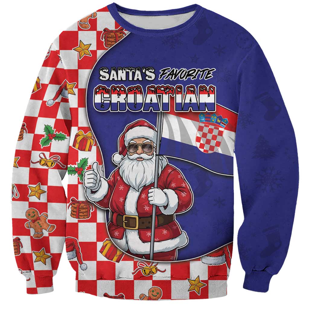 Croatia Christmas Sweatshirt Santas Favorite Croatian - Wonder Print Shop