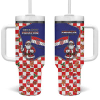 Croatia Christmas Tumbler With Handle Santas Favorite Croatian - Wonder Print Shop