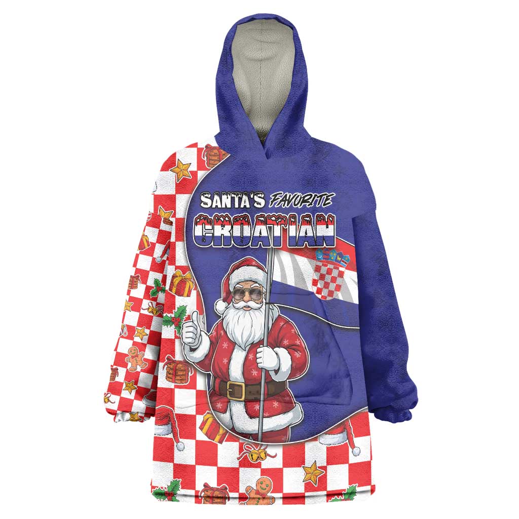 Croatia Christmas Wearable Blanket Hoodie Santas Favorite Croatian - Wonder Print Shop