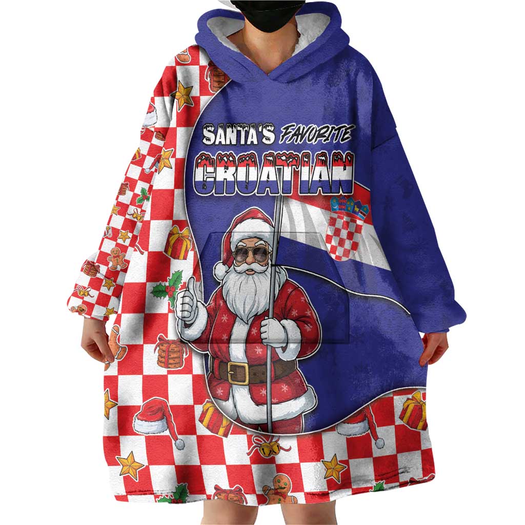 Croatia Christmas Wearable Blanket Hoodie Santas Favorite Croatian - Wonder Print Shop