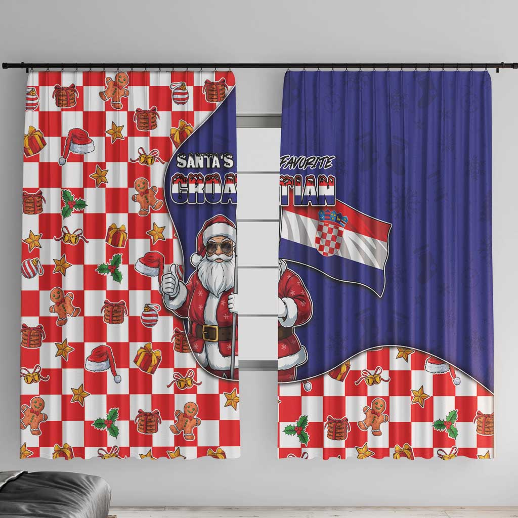 Croatia Christmas Window Curtain Santas Favorite Croatian - Wonder Print Shop
