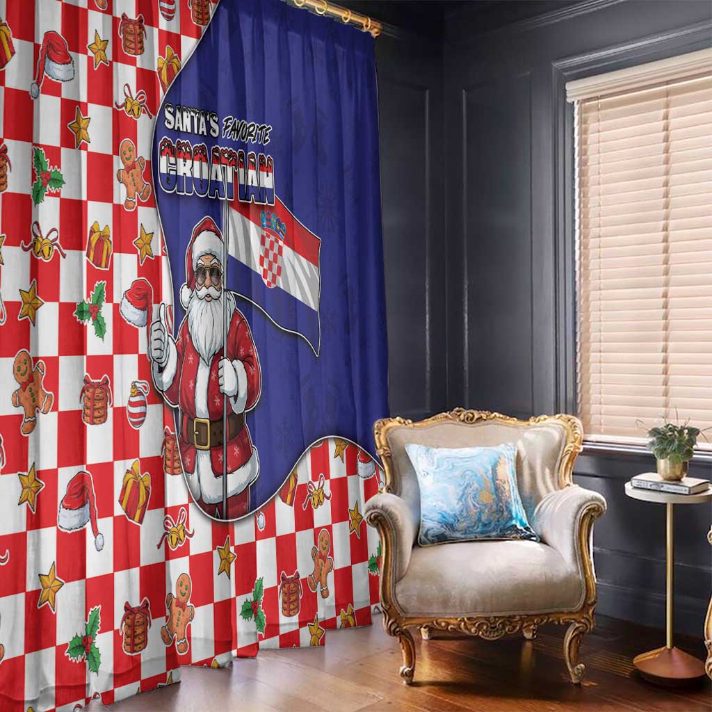 Croatia Christmas Window Curtain Santas Favorite Croatian - Wonder Print Shop