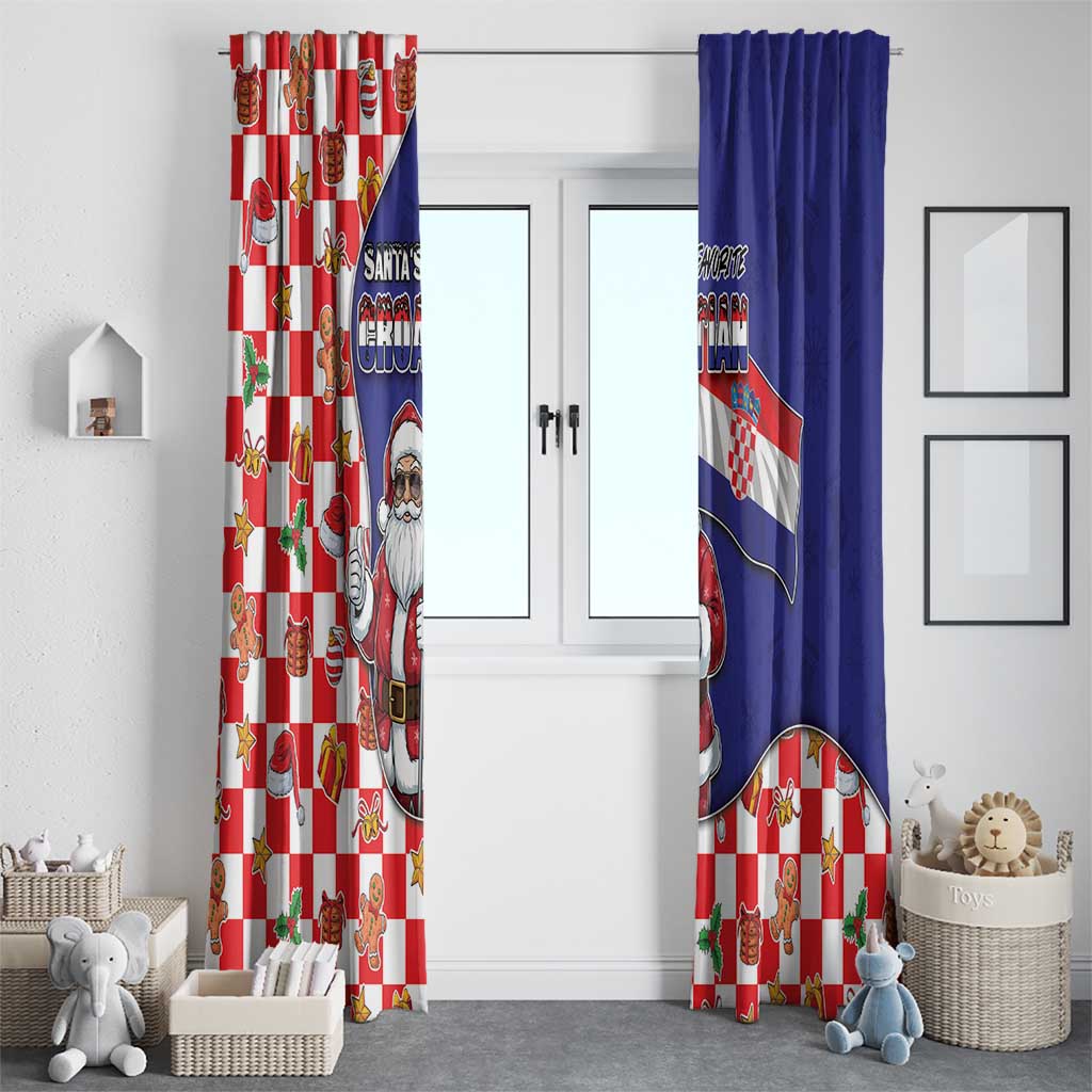 Croatia Christmas Window Curtain Santas Favorite Croatian - Wonder Print Shop