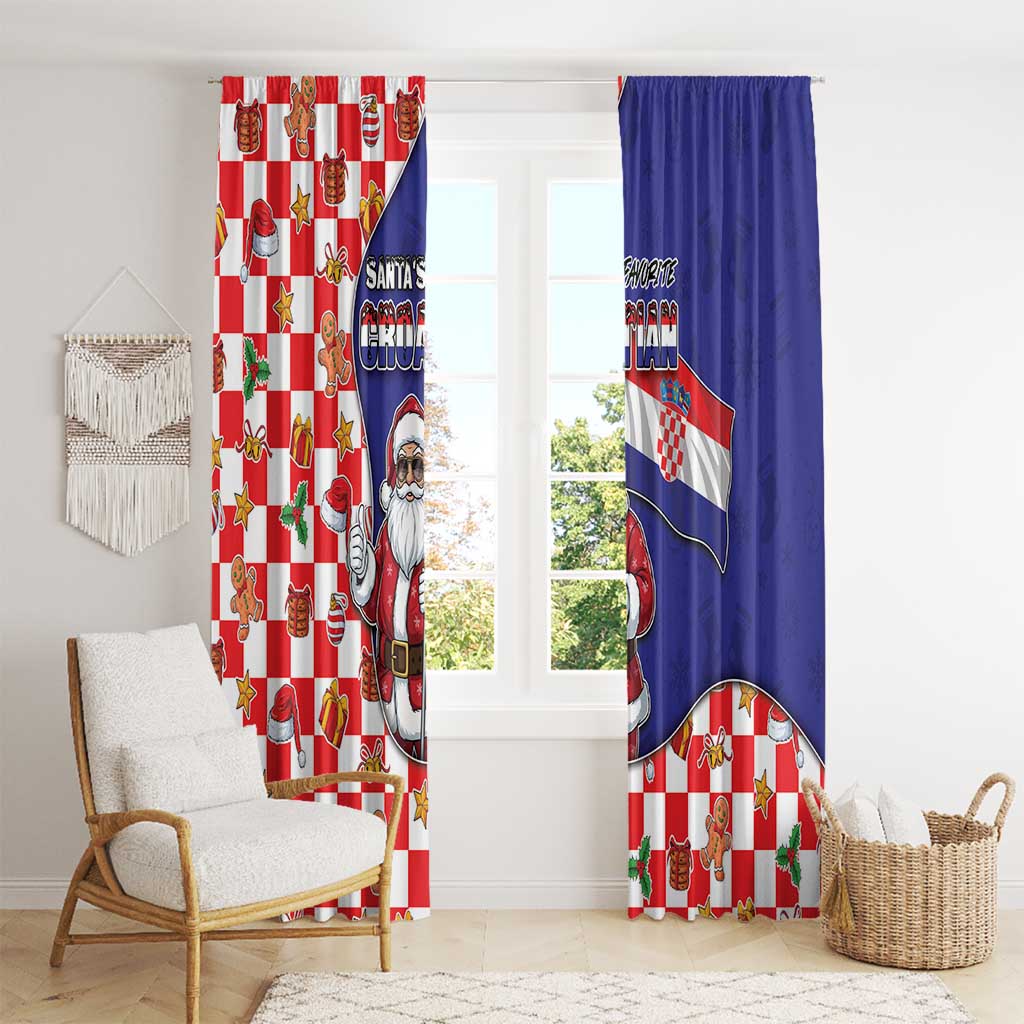 Croatia Christmas Window Curtain Santas Favorite Croatian - Wonder Print Shop