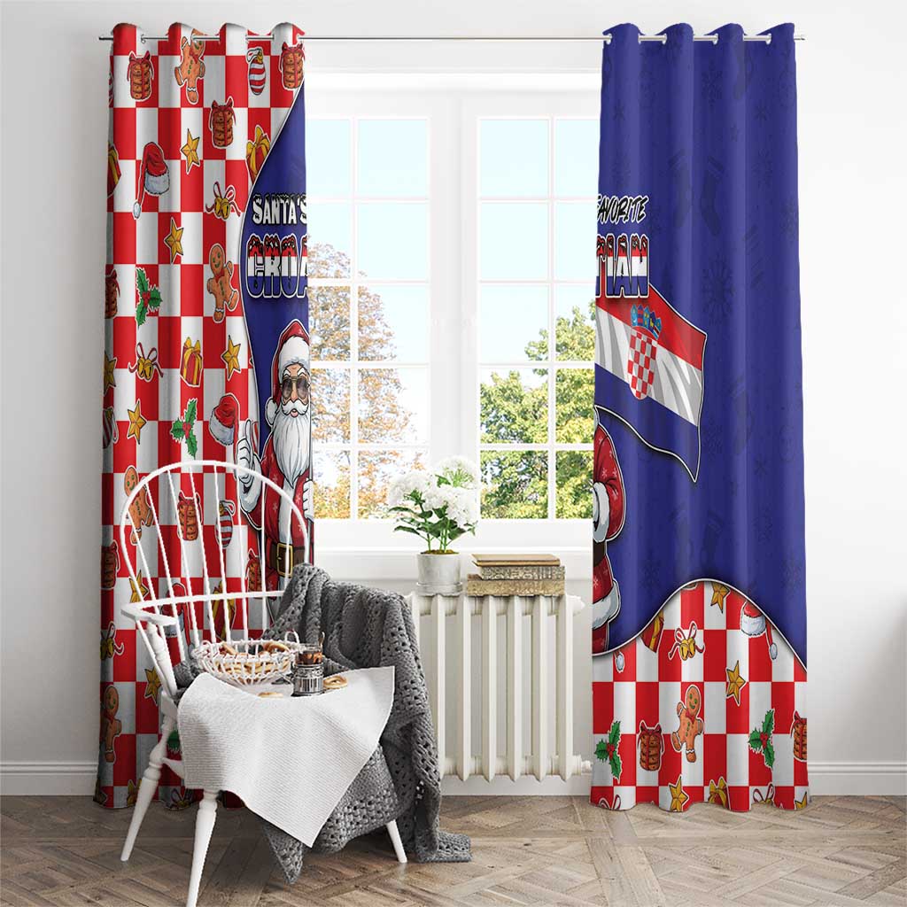 Croatia Christmas Window Curtain Santas Favorite Croatian - Wonder Print Shop
