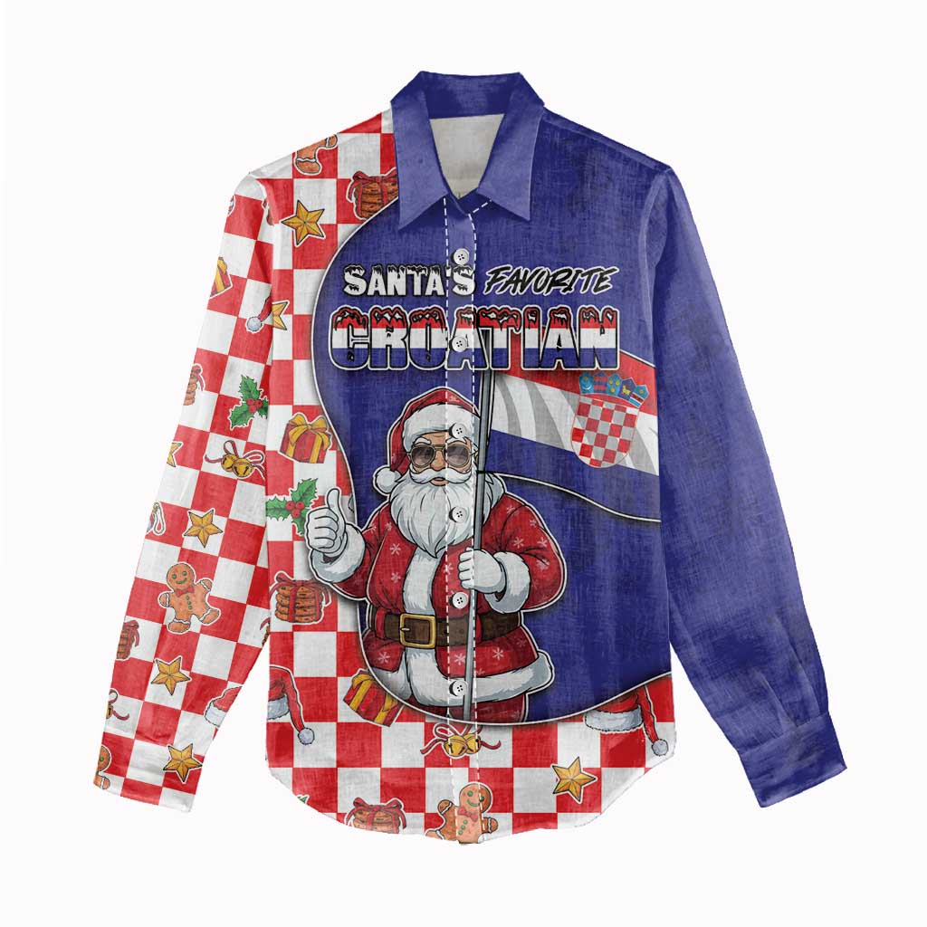 Croatia Christmas Women Casual Shirt Santas Favorite Croatian - Wonder Print Shop