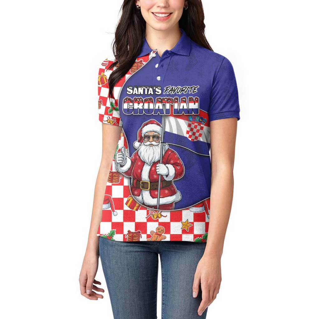 Croatia Christmas Women Polo Shirt Santas Favorite Croatian - Wonder Print Shop