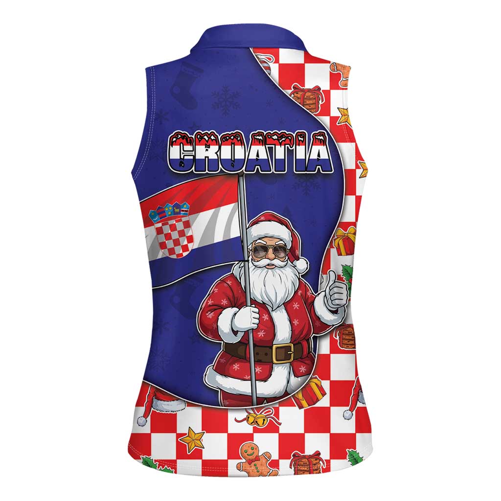 Croatia Christmas Women Sleeveless Polo Shirt Santas Favorite Croatian - Wonder Print Shop