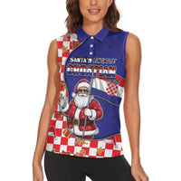 Croatia Christmas Women Sleeveless Polo Shirt Santas Favorite Croatian - Wonder Print Shop