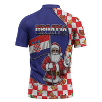 Croatia Christmas Zipper Polo Shirt Santas Favorite Croatian - Wonder Print Shop