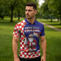 Croatia Christmas Zipper Polo Shirt Santas Favorite Croatian - Wonder Print Shop