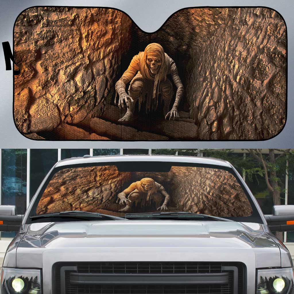 3D Illusion Scary Halloween Auto Sun Shade Creepy Mummy - Wonder Print Shop