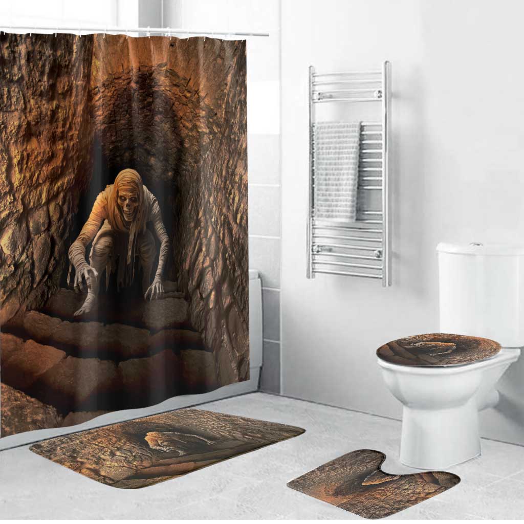 3D Illusion Scary Halloween Bathroom Set Creepy Mummy - Wonder Print Shop