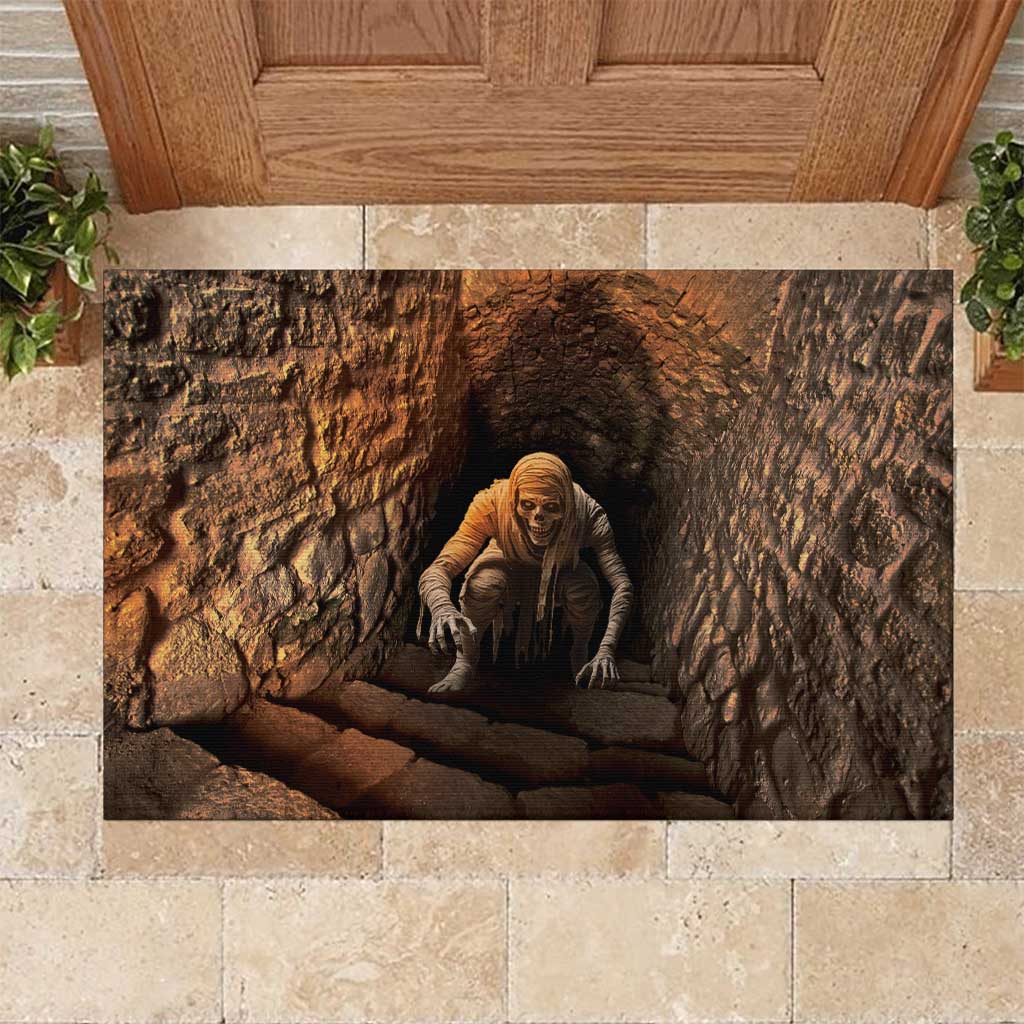 3D Illusion Scary Halloween Rubber Doormat Creepy Mummy - Wonder Print Shop