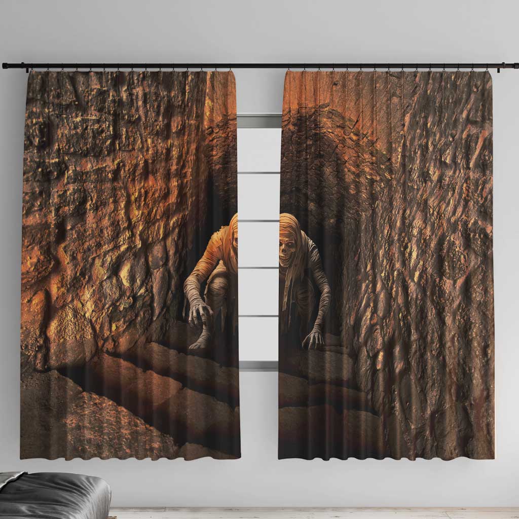 3D Illusion Scary Halloween Window Curtain Creepy Mummy - Wonder Print Shop