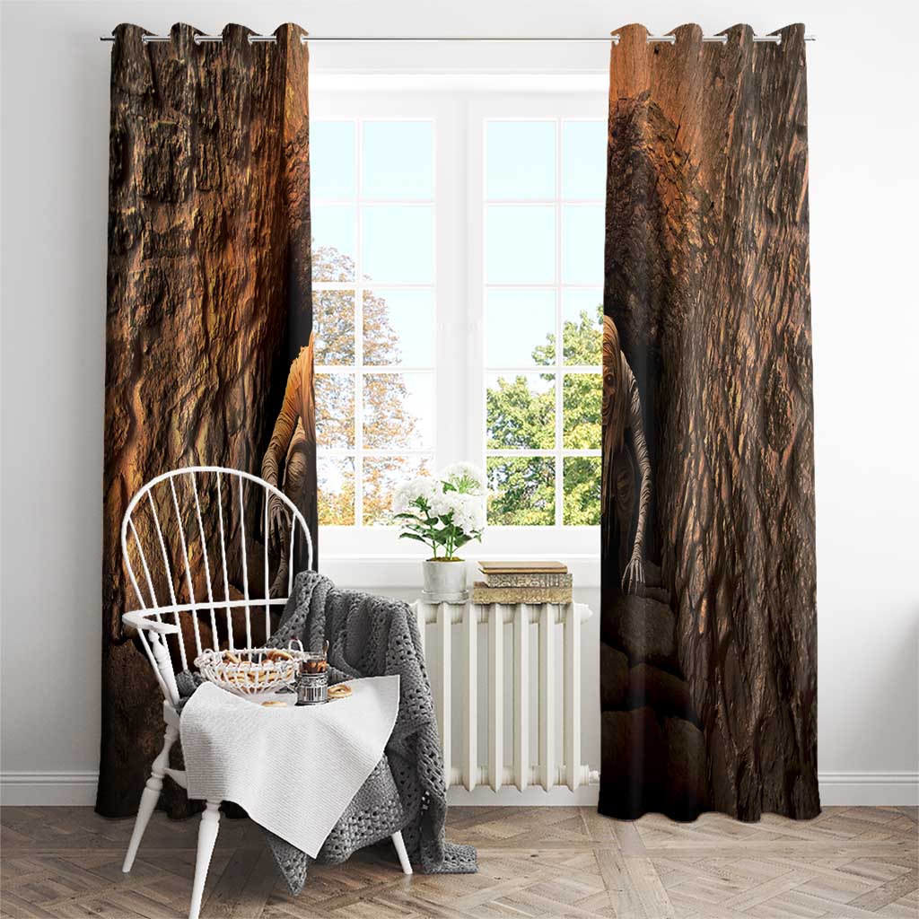 3D Illusion Scary Halloween Window Curtain Creepy Mummy - Wonder Print Shop