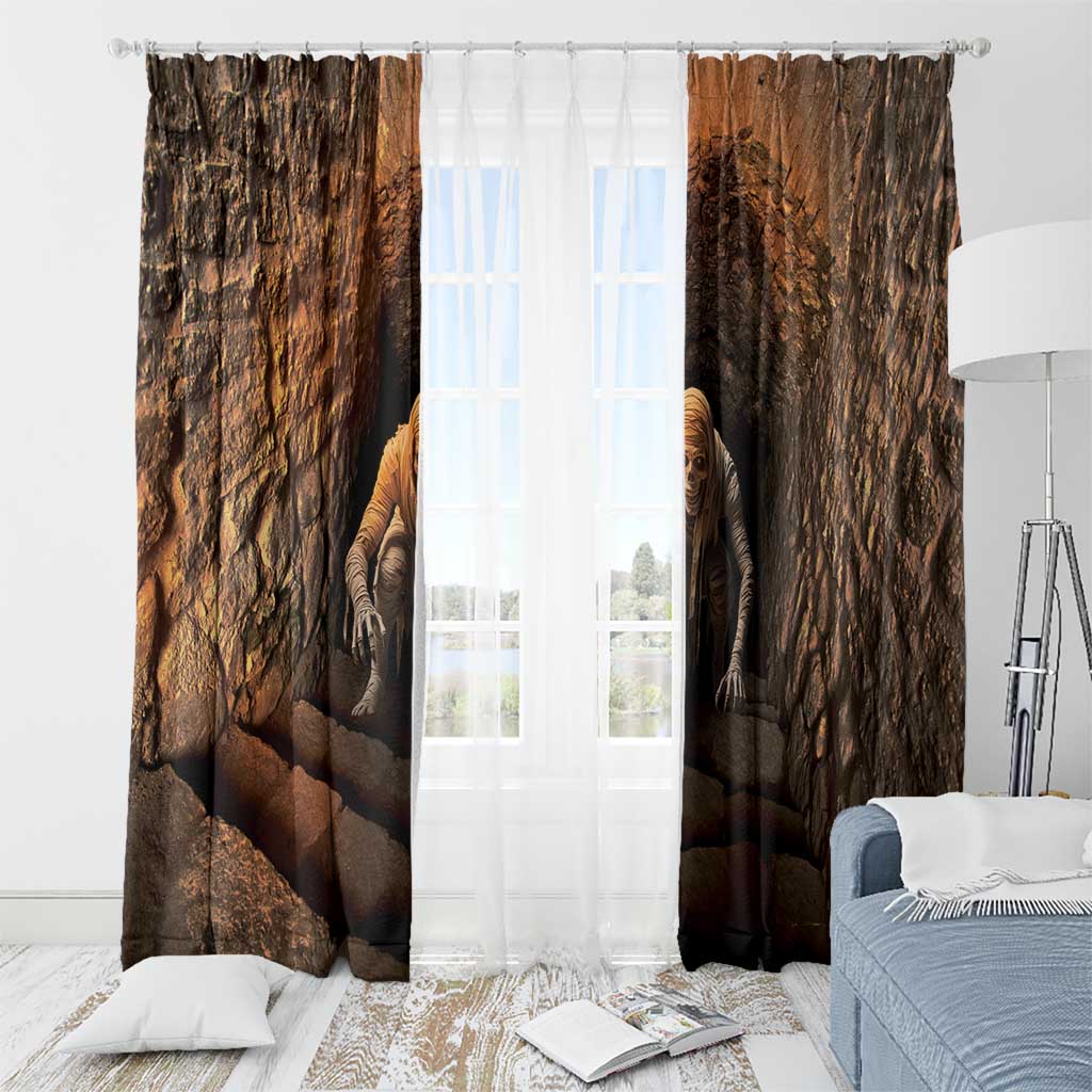 3D Illusion Scary Halloween Window Curtain Creepy Mummy - Wonder Print Shop