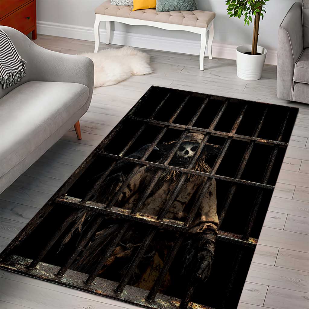 3D Illusion Straw Man Halloween Area Rug Behind The Bars - Wonder Print Shop