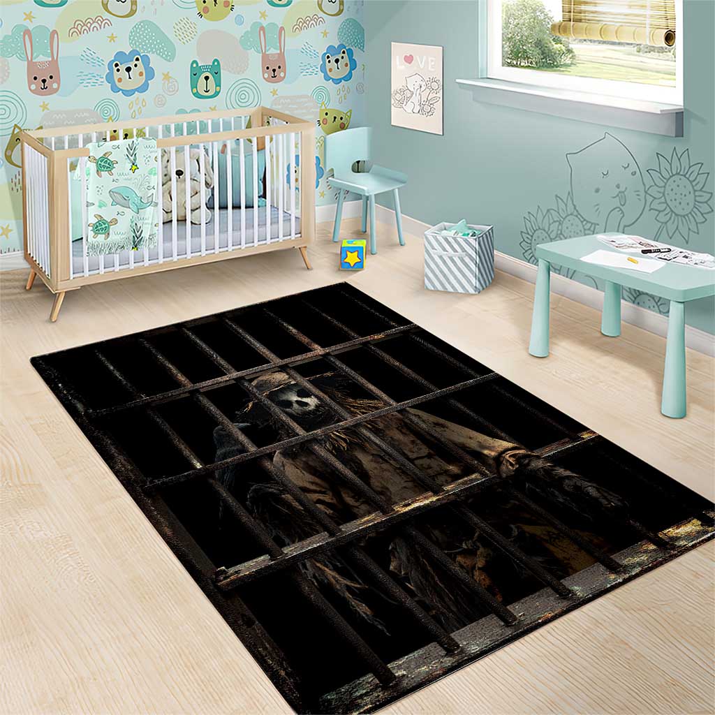 3D Illusion Straw Man Halloween Area Rug Behind The Bars - Wonder Print Shop