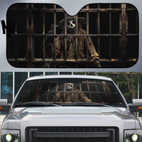 3D Illusion Straw Man Halloween Auto Sun Shade Behind The Bars - Wonder Print Shop