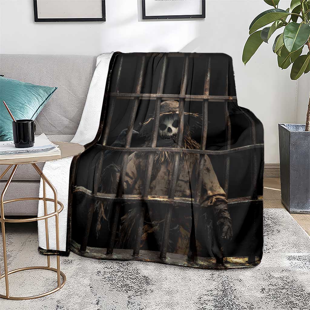 3D Illusion Straw Man Halloween Blanket Behind The Bars - Wonder Print Shop