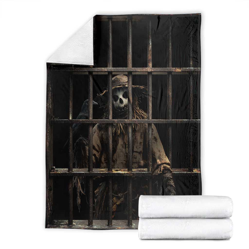 3D Illusion Straw Man Halloween Blanket Behind The Bars - Wonder Print Shop