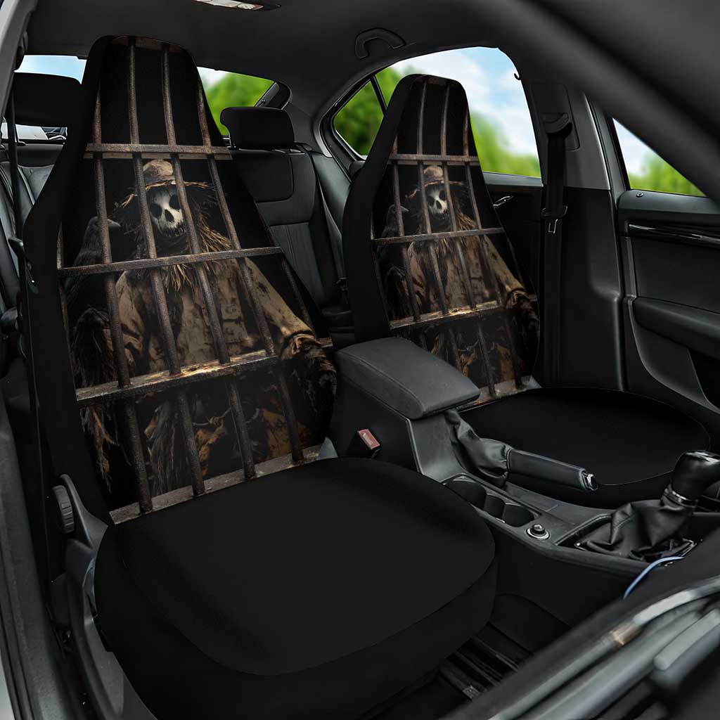 3D Illusion Straw Man Halloween Car Seat Cover Behind The Bars DT05