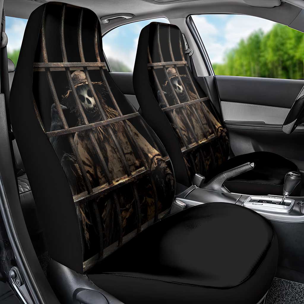 3D Illusion Straw Man Halloween Car Seat Cover Behind The Bars DT05