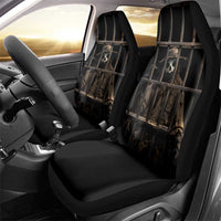3D Illusion Straw Man Halloween Car Seat Cover Behind The Bars DT05