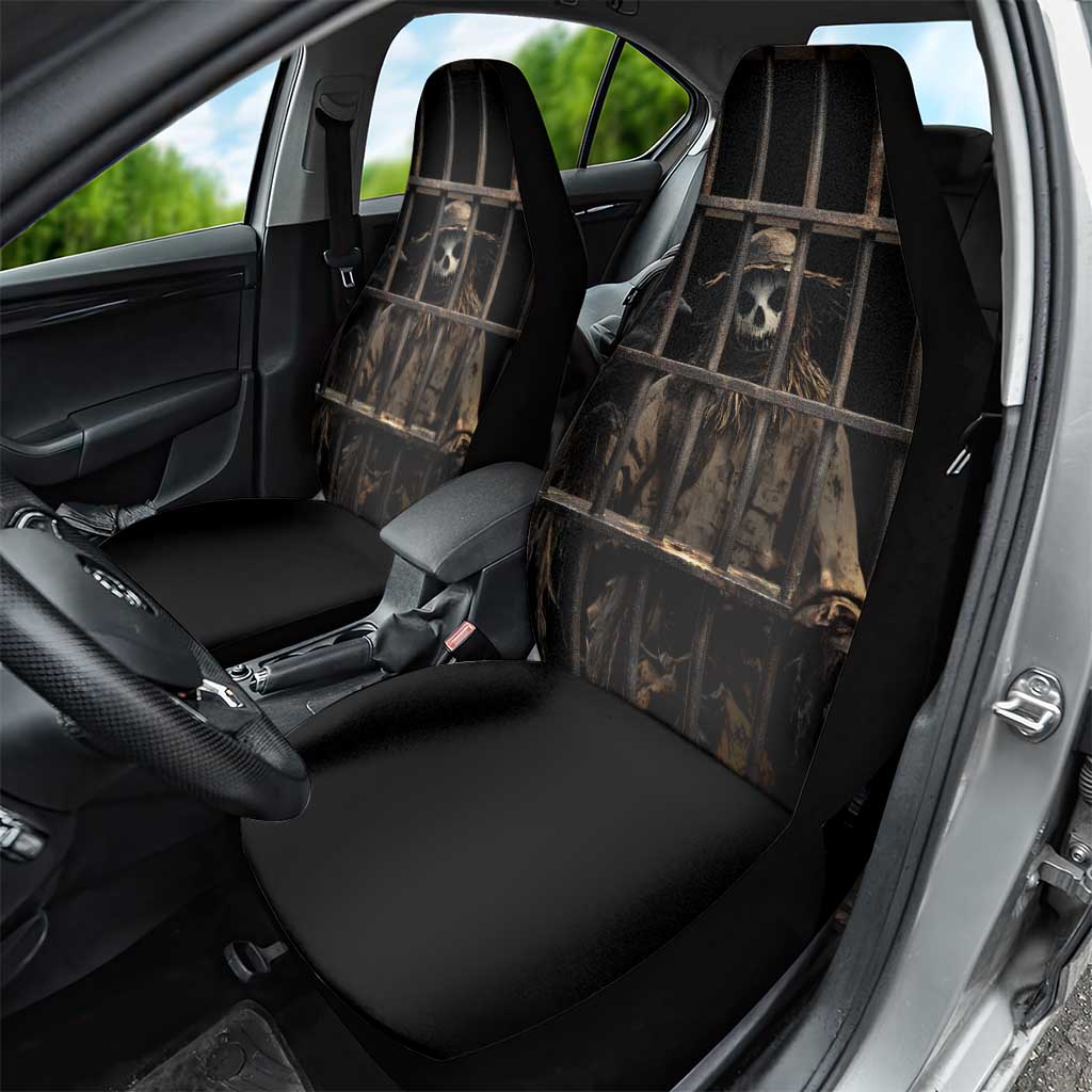 3D Illusion Straw Man Halloween Car Seat Cover Behind The Bars DT05