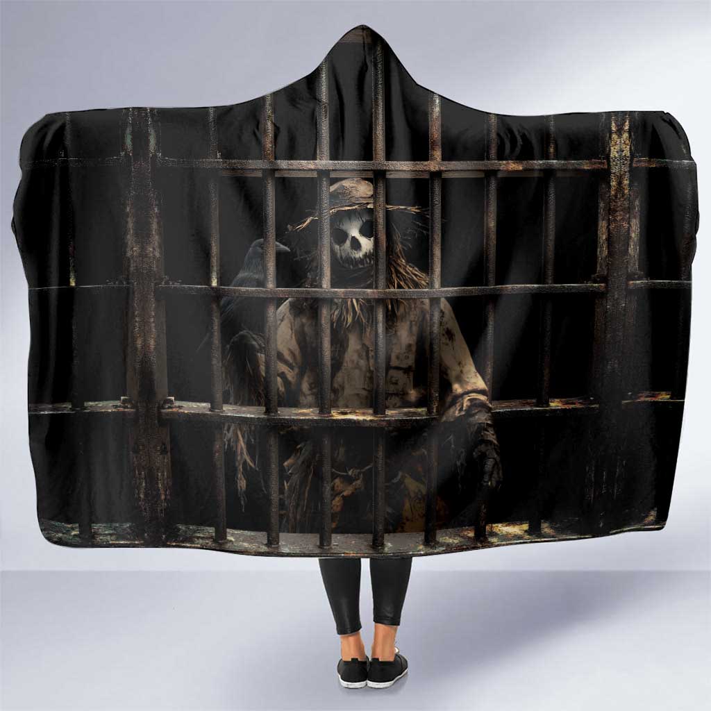 3D Illusion Straw Man Halloween Hooded Blanket Behind The Bars - Wonder Print Shop