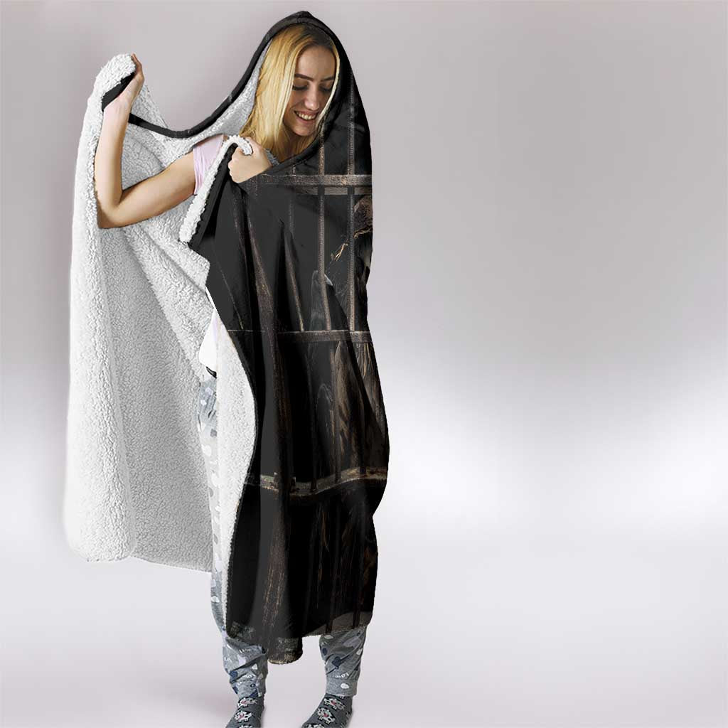 3D Illusion Straw Man Halloween Hooded Blanket Behind The Bars - Wonder Print Shop
