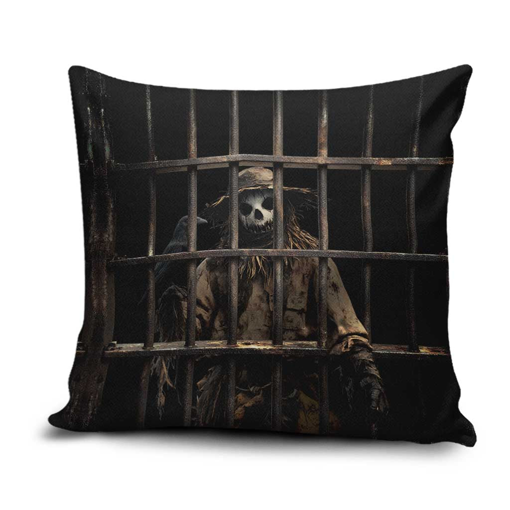3D Illusion Straw Man Halloween Pillow Cover Behind The Bars - Wonder Print Shop