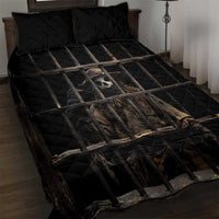 3D Illusion Straw Man Halloween Quilt Bed Set Behind The Bars DT05