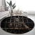 3D Illusion Straw Man Halloween Round Carpet Behind The Bars - Wonder Print Shop