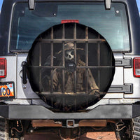 3D Illusion Straw Man Halloween Spare Tire Cover Behind The Bars - Wonder Print Shop