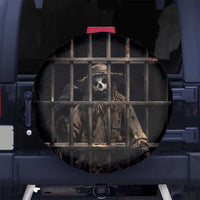 3D Illusion Straw Man Halloween Spare Tire Cover Behind The Bars - Wonder Print Shop