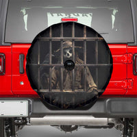 3D Illusion Straw Man Halloween Spare Tire Cover Behind The Bars - Wonder Print Shop