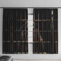 3D Illusion Straw Man Halloween Window Curtain Behind The Bars - Wonder Print Shop