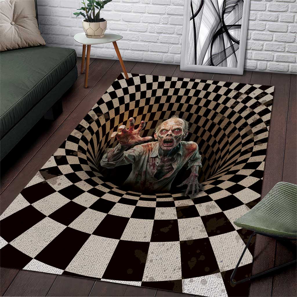 3D Illusion Zombie Halloween Area Rug Horror Style - Wonder Print Shop