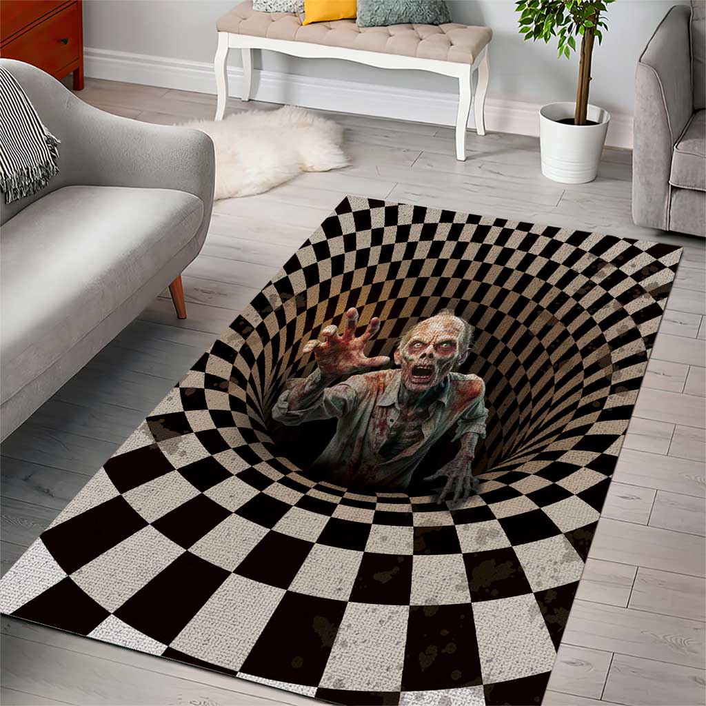 3D Illusion Zombie Halloween Area Rug Horror Style - Wonder Print Shop